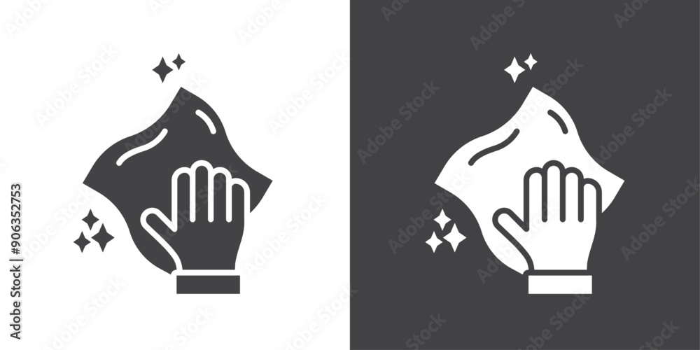 Cleaning cloth icon Thin line illustration set Cleaning cloth icon Thin line illustration set