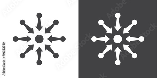 Centralized icon Thin line illustration set