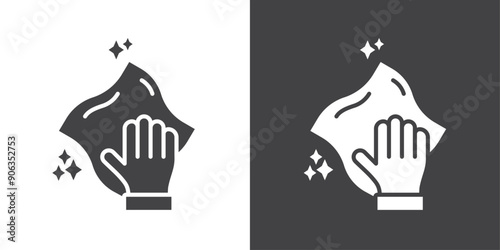 Cleaning cloth icon Thin line illustration set