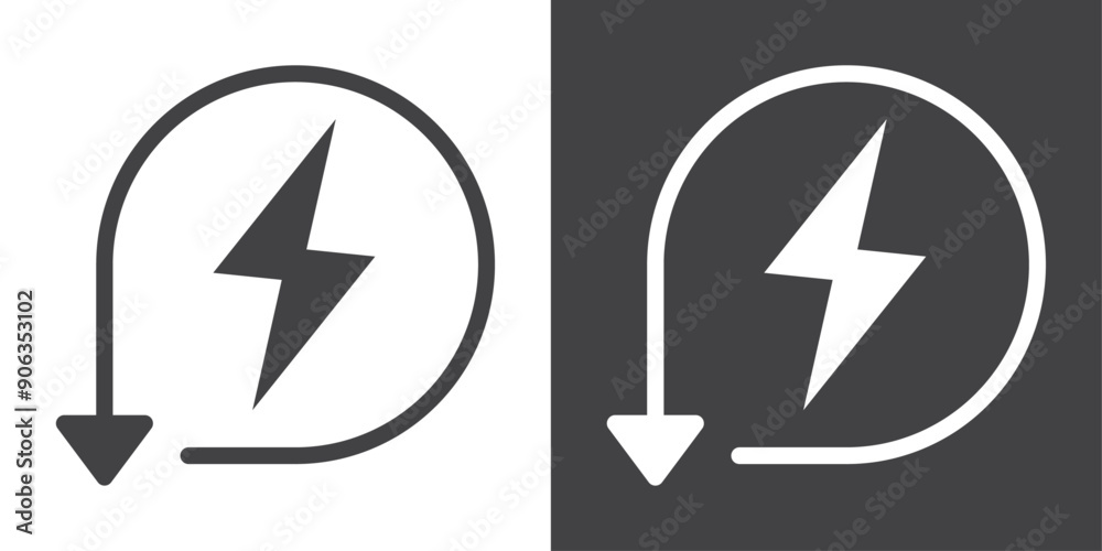 Energy reduction icon Thin line illustration set Energy reduction icon Thin line illustration set