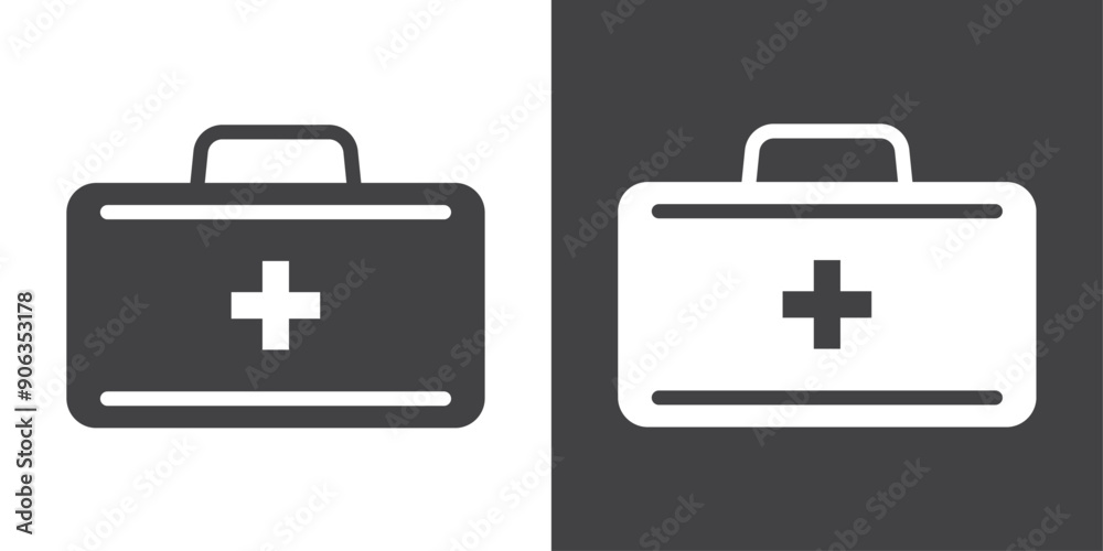 First aid box icon Thin line illustration set First aid box icon Thin line illustration set