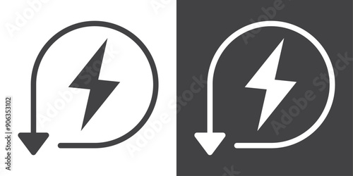 Energy reduction icon Thin line illustration set