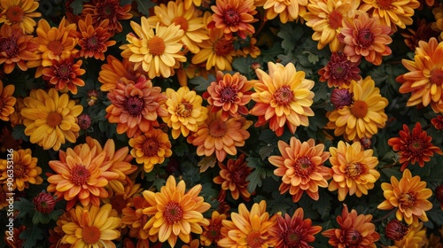 Autumn chrysanthemum bush ideal for designer s backdrop high quality image