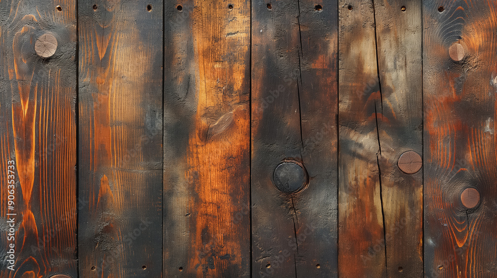 A wooden surface with a burnt and charred appearance