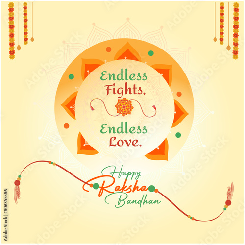 Happy Raksha Bandhan Wishes Vector Design Template. Rakhi Purnima, Happy Rakhi photo