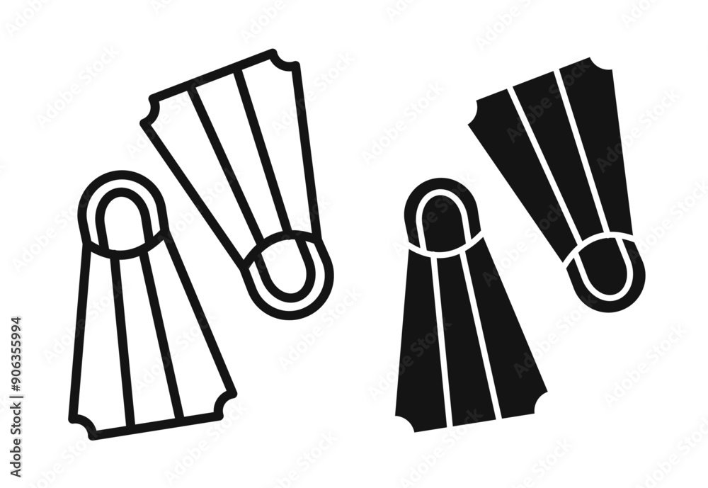 flippers vector iconicon vector collection in outlined and solid style ...