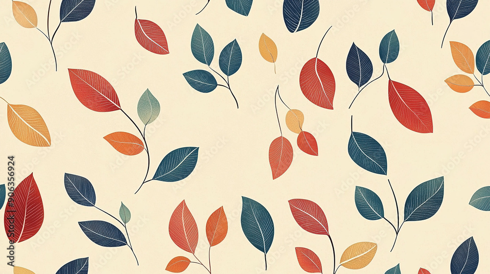 Elegant transparent leaves patterns background