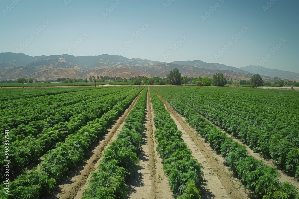 Aerial view of a field of cannabis plants Aerial view of a field of cannabis plants