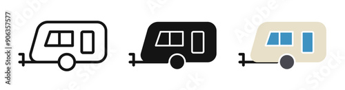 caravan vector iconicon vector collection in outlined and solid style