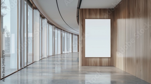 Modern Lobby Interior with Blank Canvas Poster