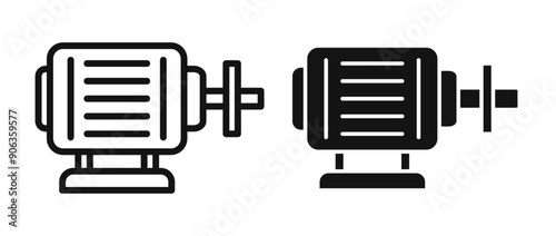 Car alternator iconicon vector collection in outlined and solid style photo