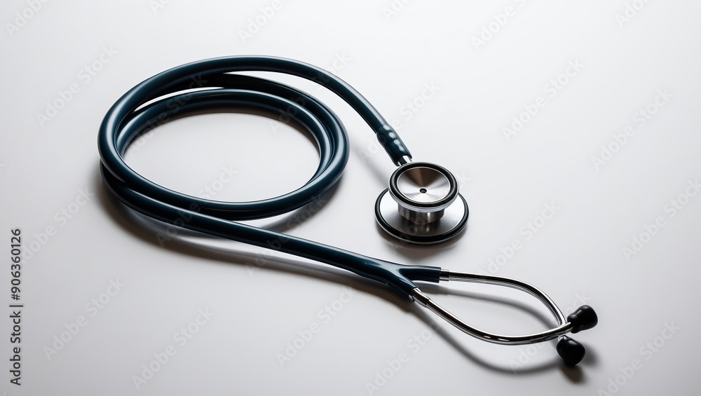 Stethoscope on a White Background for Medical and Healthcare Use Stethoscope on a White Background for Medical and Healthcare Use