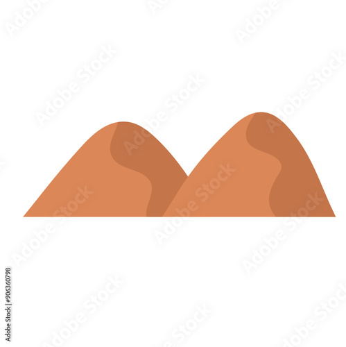 Cartoon mountains ridges, rocky cliffs, snowy peaks and hills.