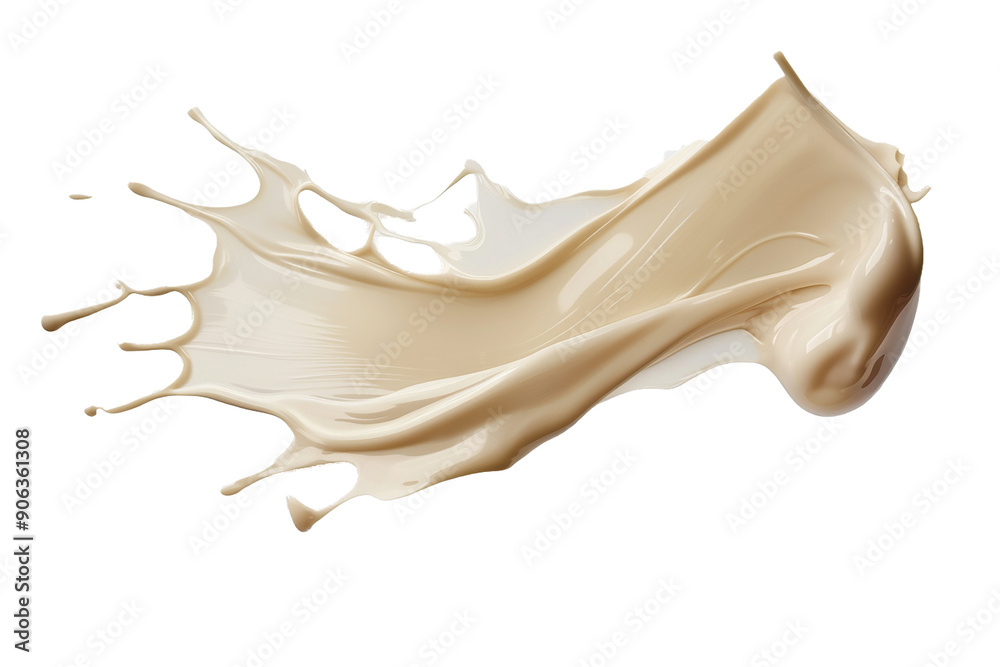 Brush stroke with brown paint on white background Brush stroke with brown paint on white background