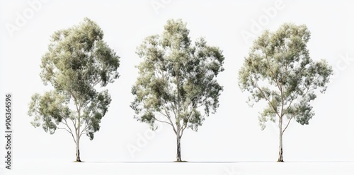 An illustration of the set agonis flexuosa tree isolated on transparent background in 3D photo