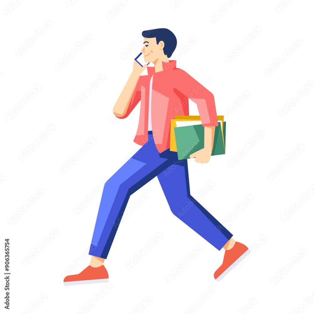Man calling on smartphone, flat illustration
Man calling on smartphone, flat illustration