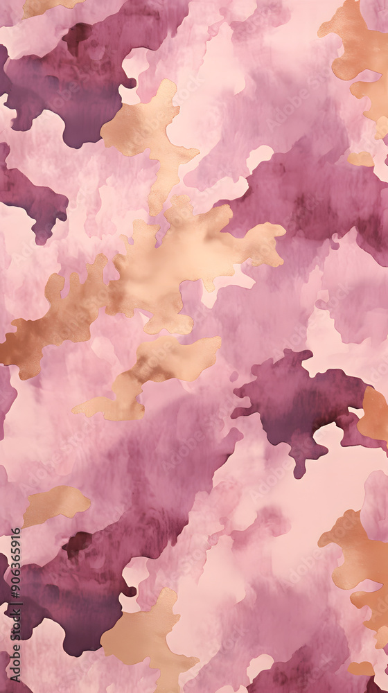 Fototapeta premium Artistic pink gold print camouflage abstract graphic poster background