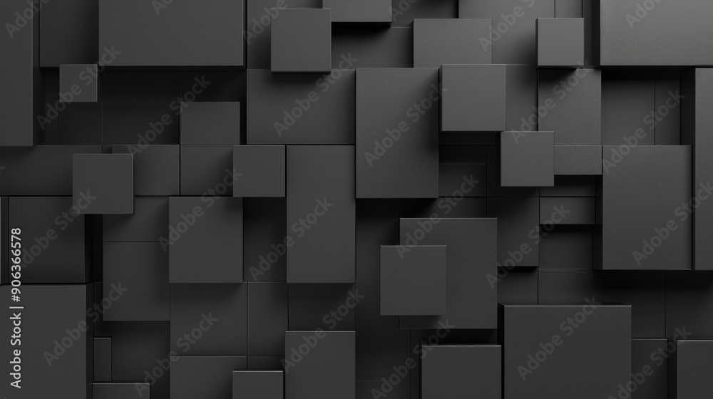 Abstract Black Cube Wall Abstract Black Cube Wall