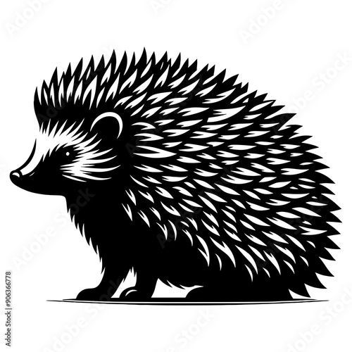 Hedgehog silhouette vector illustration