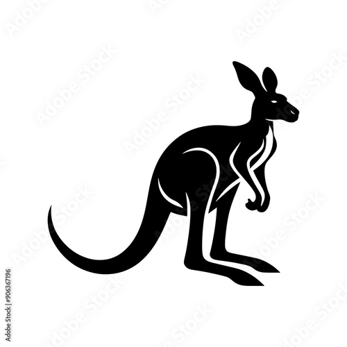 Kangaroo silhouette vector illustration photo