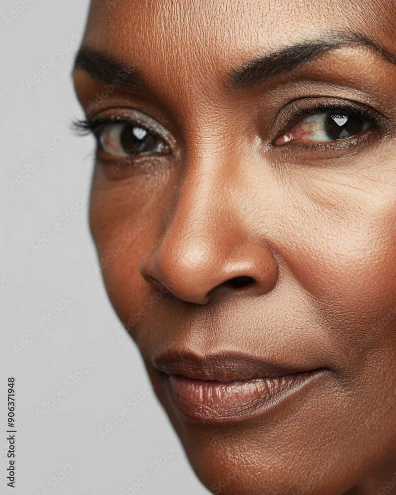 An elderly African American woman with short hair, looking directly at the camera with a neutral expression, emphasizing natural skin texture An elderly African American woman with short hair, looking directly at the camera with a neutral expression, emphasizing natural skin texture