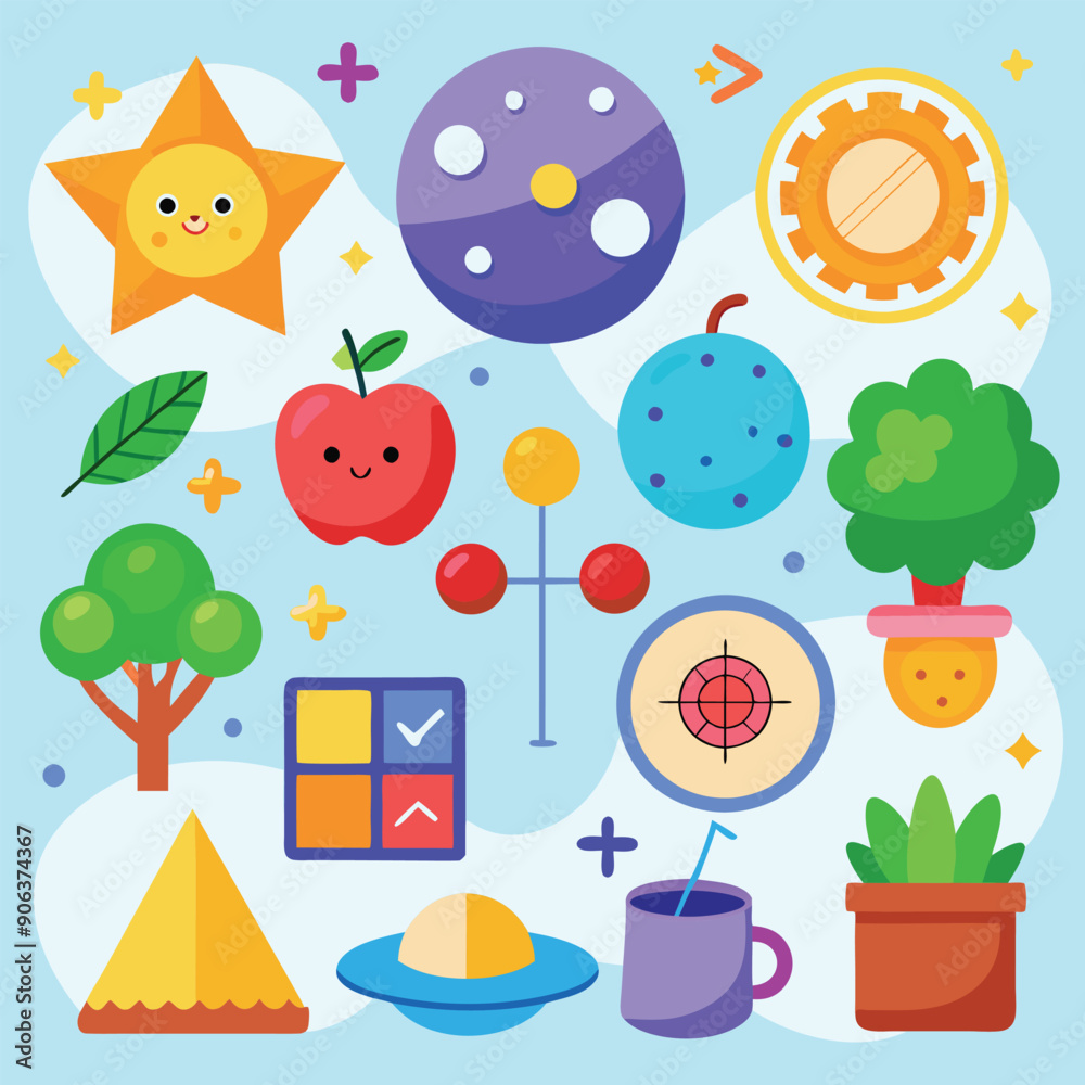Fototapeta premium elements with math educational