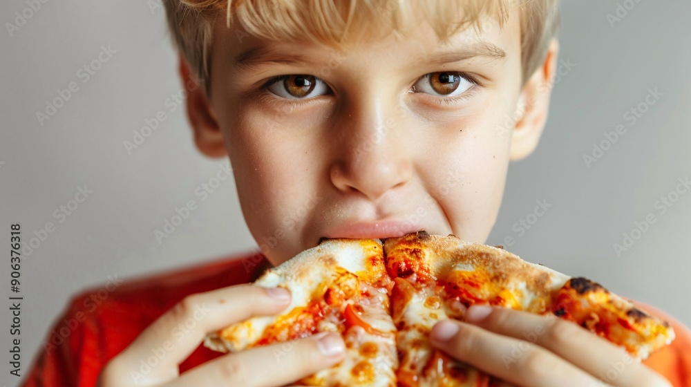 Enjoying a Tasty Pizza Slice with Pure Delight Enjoying a Tasty Pizza Slice with Pure Delight