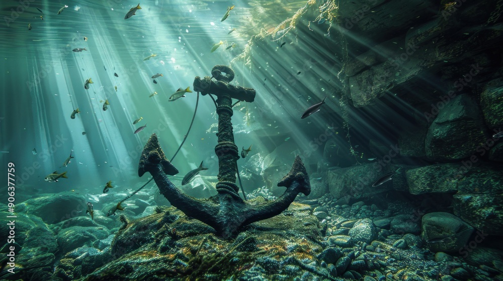 Sunbeams Illuminating a Sunken Anchor Sunbeams Illuminating a Sunken Anchor