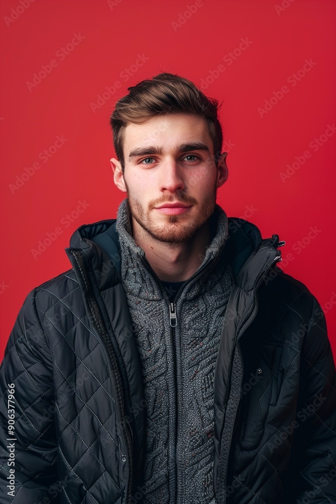 Obraz premium A Portrait of a content caucasian man in his sports