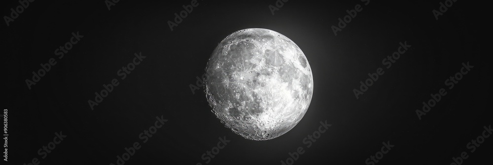 Naklejka premium Full Moon Captured in a Photograph