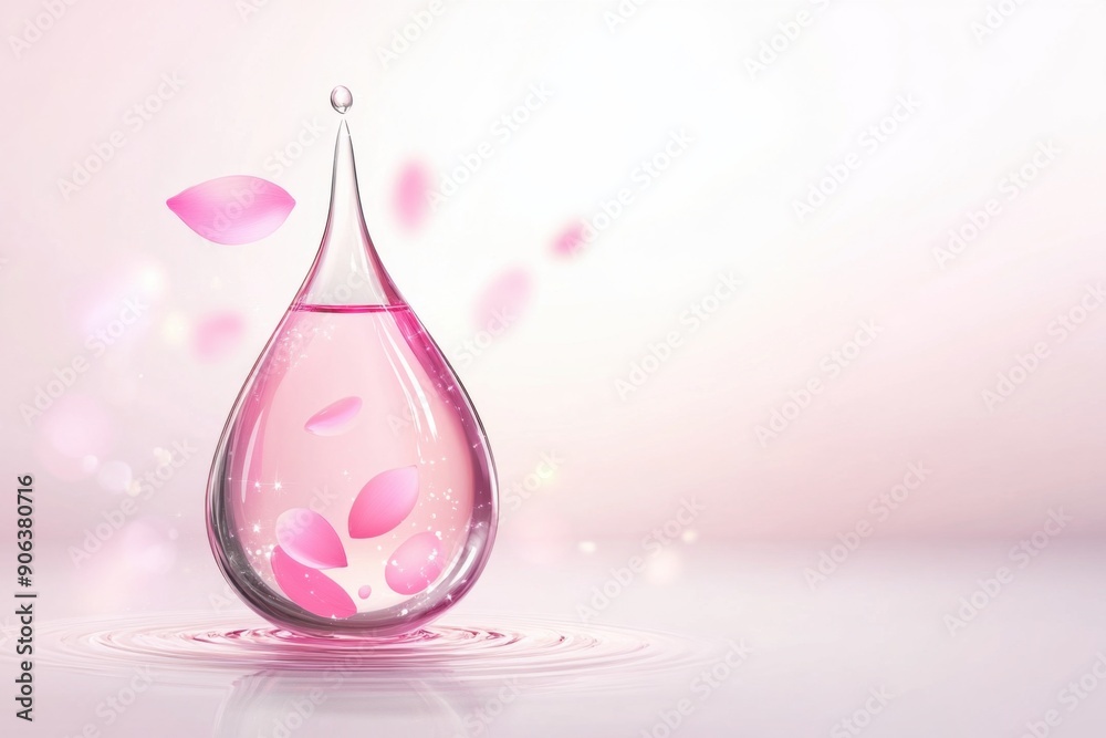 Pink Petals in a Glass Droplet Reflection Pink Petals in a Glass Droplet Reflection