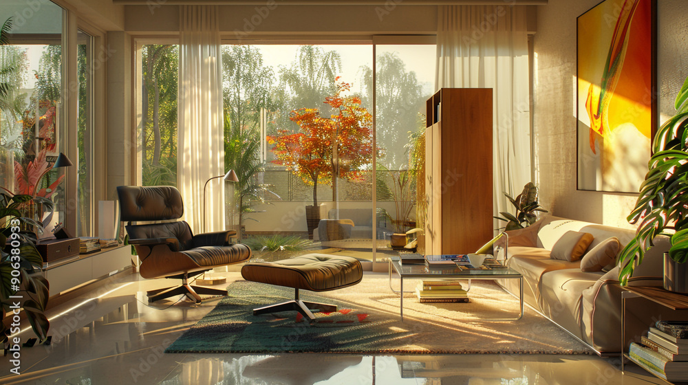 A beautifully designed interior space showcasing modern and stylish decor A beautifully designed interior space showcasing modern and stylish decor