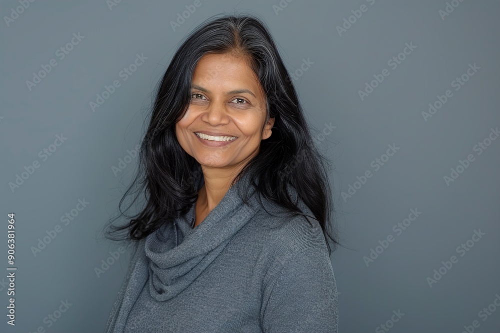 Fototapeta premium A Portrait of a glad indian woman in her dressed