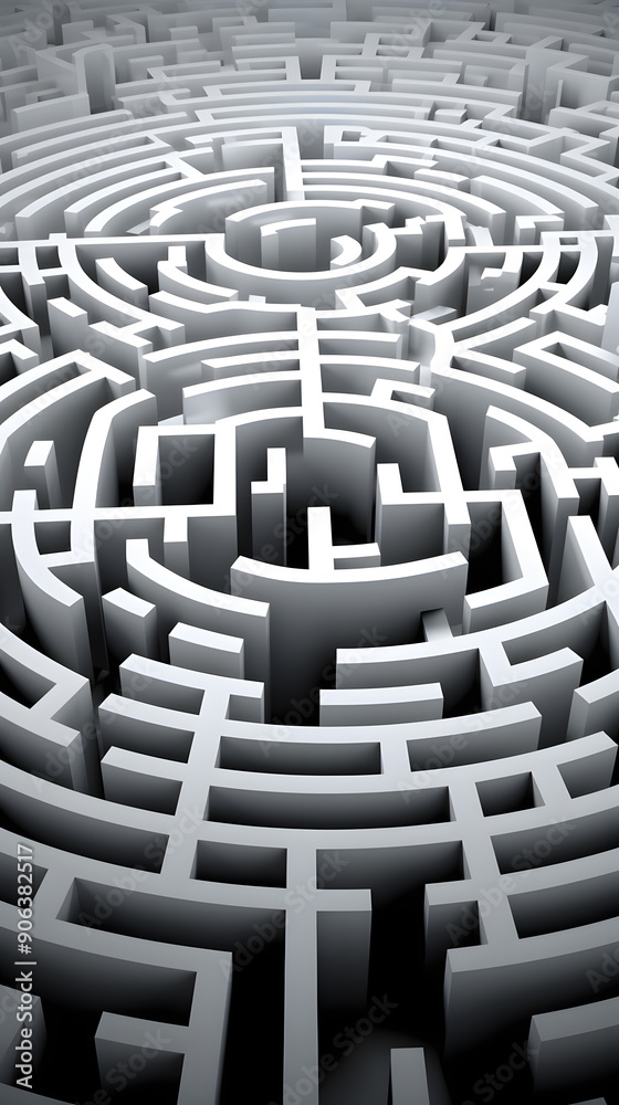 Technology white geometric maze sculpture abstract graphic poster background Technology white geometric maze sculpture abstract graphic poster background