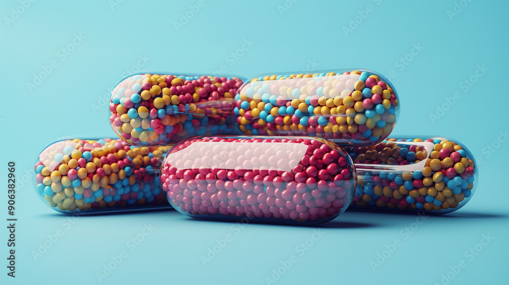Pills, tablets, medicines for illness, close-up on minimalistic background Pills, tablets, medicines for illness, close-up on minimalistic background