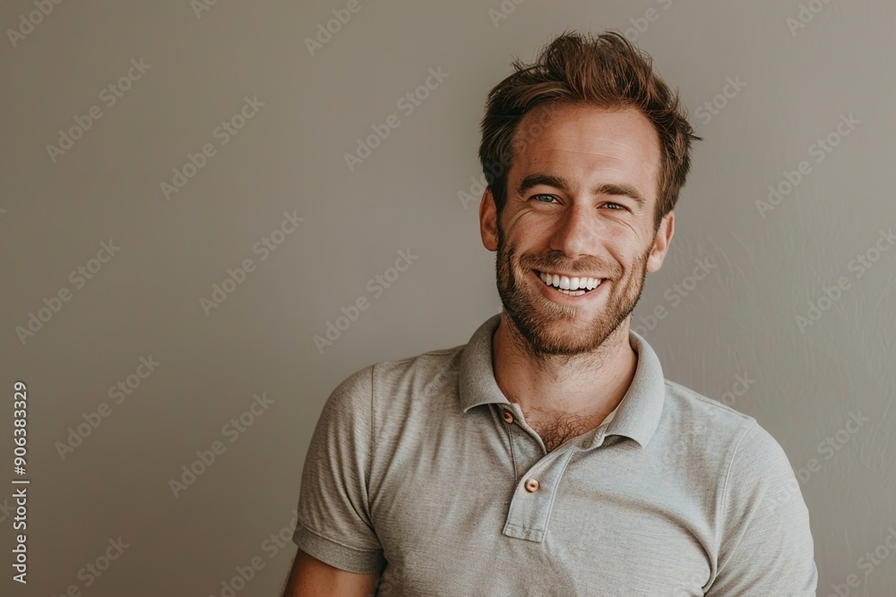 Obraz premium A Portrait of a happy caucasian man in his domain