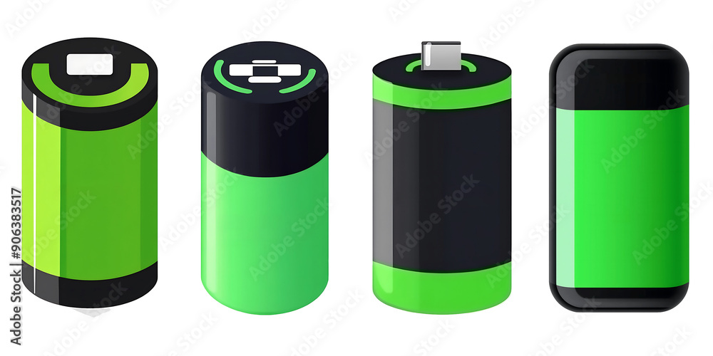 battery icon set on an isolated background battery icon set on an isolated background