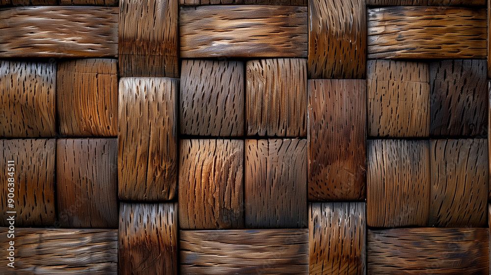 Square grid wooden grid texture of woven planks Square grid wooden grid texture of woven planks