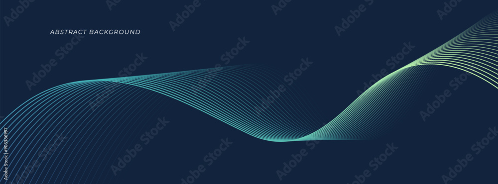 Abstract lines wave gradient color on dark background.