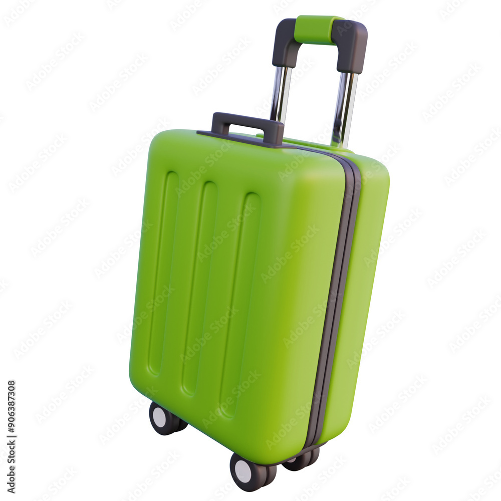 Green suitcase isolated on white Green suitcase isolated on white