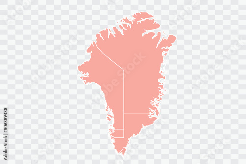 Greenland Map salmon Color Background quality files png Art & Illustration