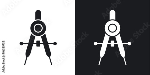 Drawing Compass icon in solid style