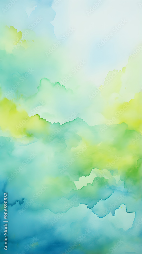 Fototapeta premium Artistic blue and yellow watercolor natural abstract graphic poster background