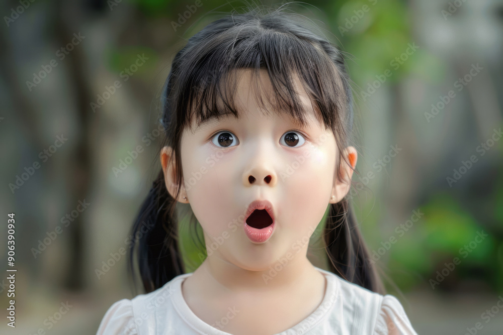 Close-up portrait of a little frightened girl.
Close-up portrait of a little frightened girl.