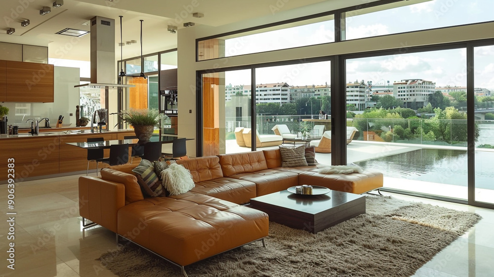 A beautifully designed interior space showcasing modern and stylish decor A beautifully designed interior space showcasing modern and stylish decor