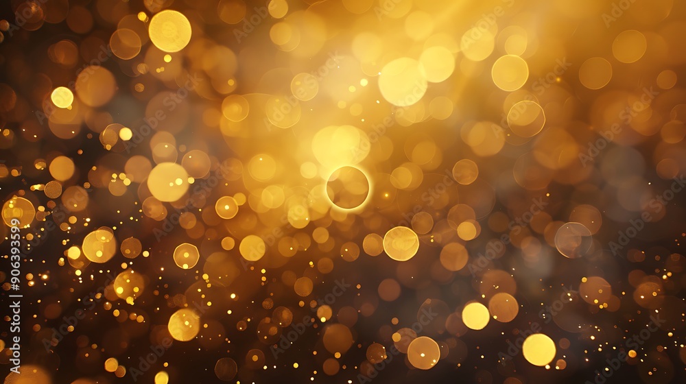 Radiant Golden Sparkles Glitter and Bokeh Lights on Dark Background for festive, Holidays, Banner Radiant Golden Sparkles Glitter and Bokeh Lights on Dark Background for festive, Holidays, Banner