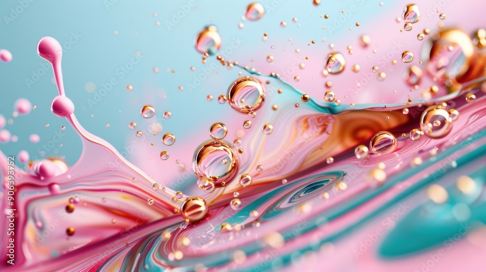 Fototapeta premium Artistic representation of splash art in fluid and liquid art, creating visually stunning and expressive designs