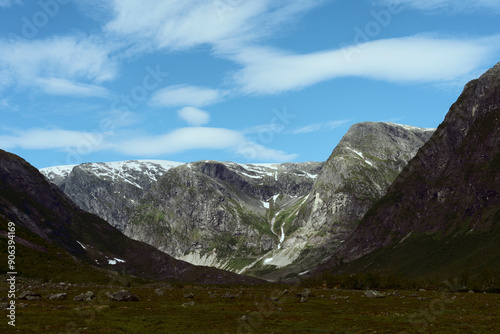 View from a trip to the Austerdalsbreen Glacier and the Austerdalen Valley a day of July 2024, in Western Norway. photo