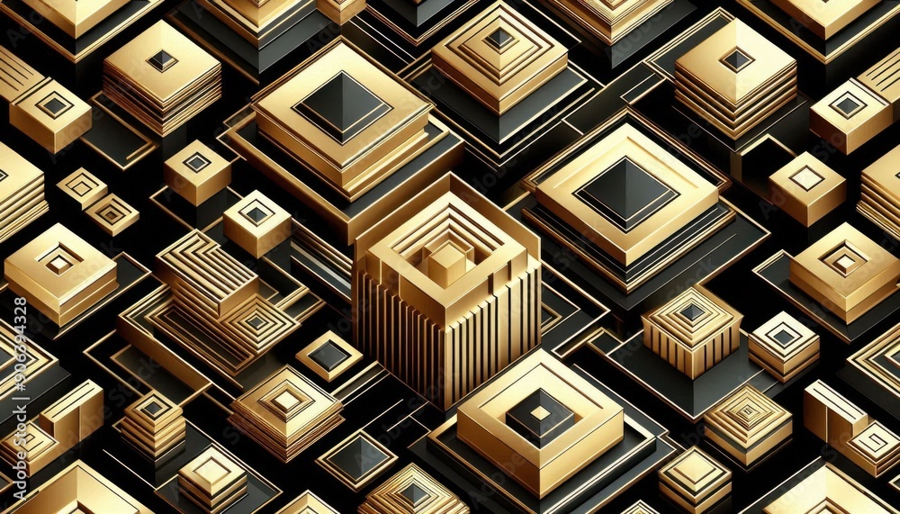 golden square with black background golden square with black background