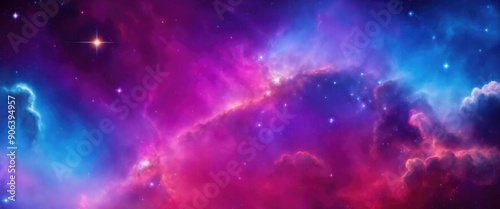 Colorful space galaxy cloud nebula. Stary night cosmos Supernova background